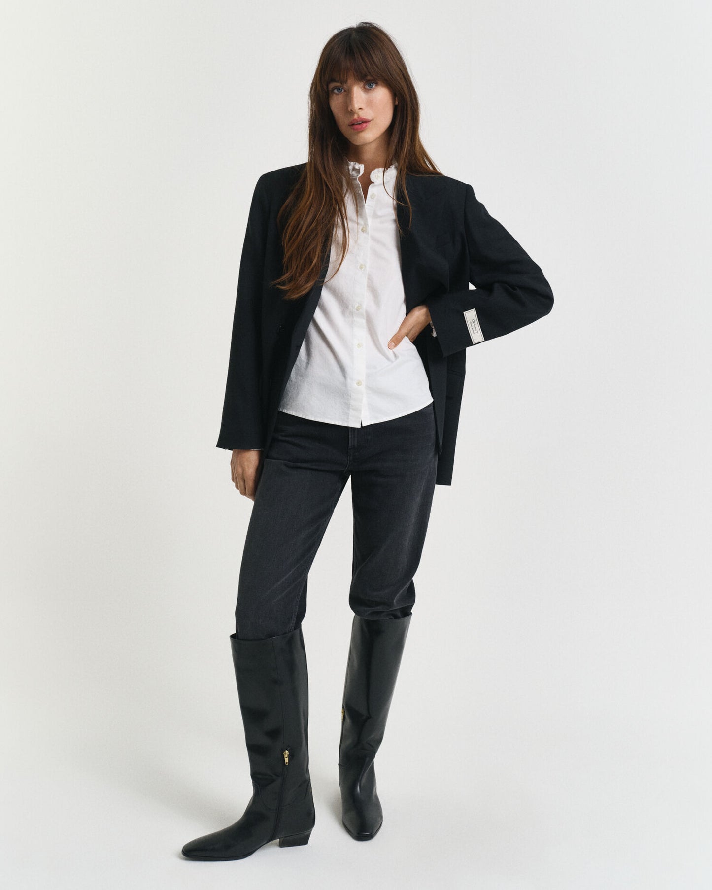 Classic Oxford Frill Blouse