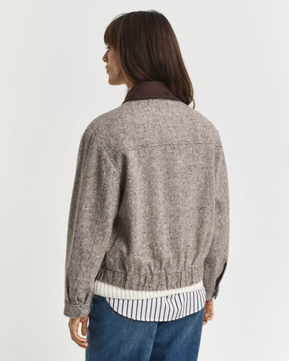 Contrast Collar Wool Jacket