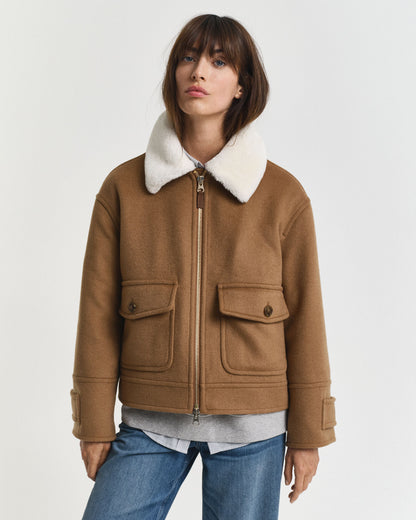 Wool Blend Flight Jacket