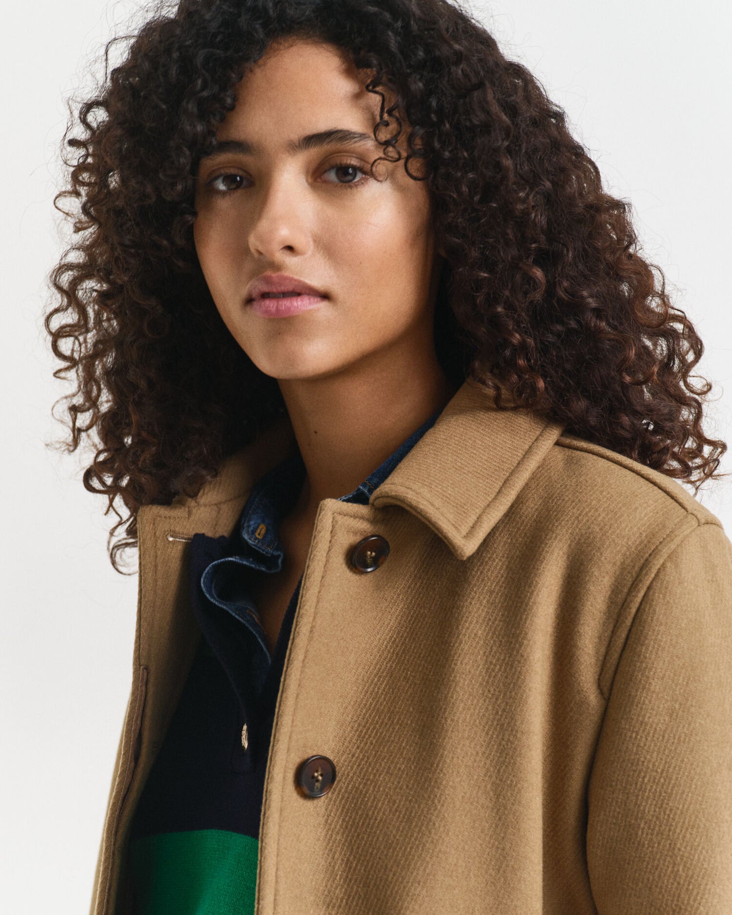 Wool Blend Short Car Coat