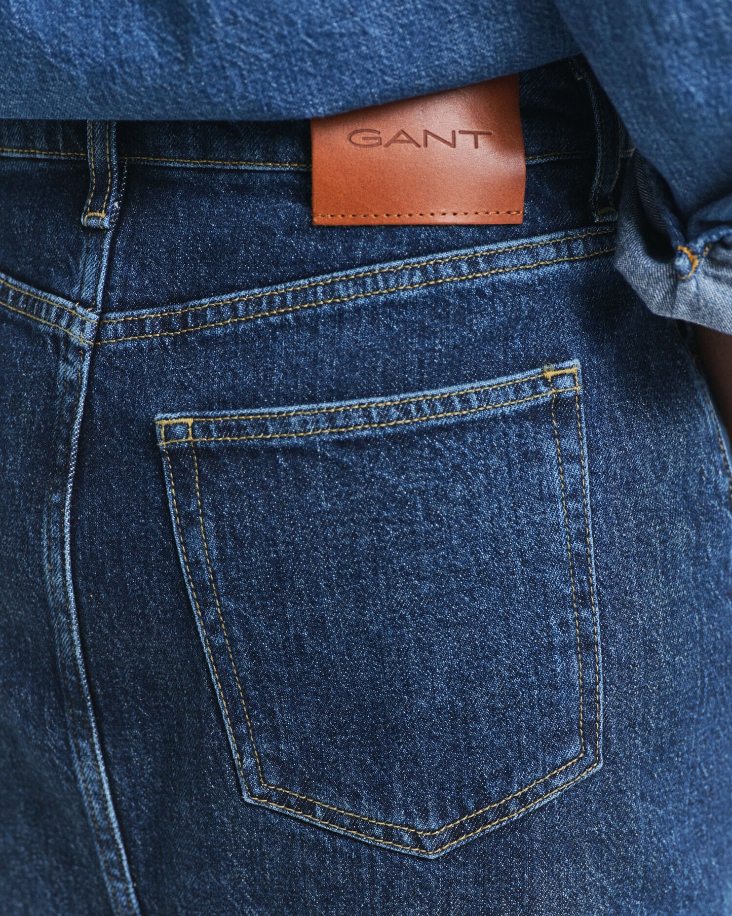 Buttoned Midi Denim Skirt