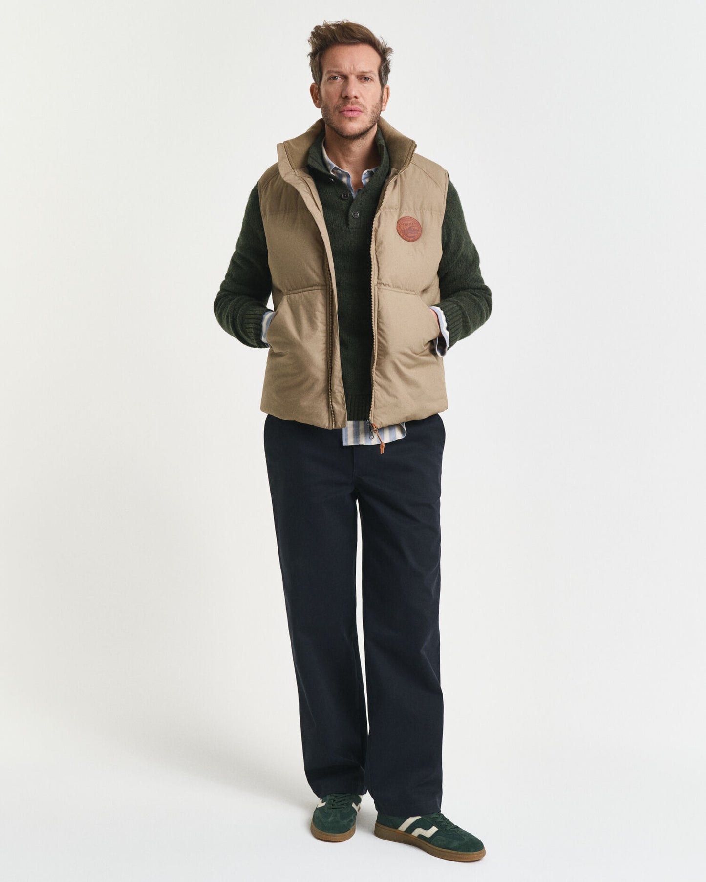 Wool Blend Nepps Half-Buttoned Sweater