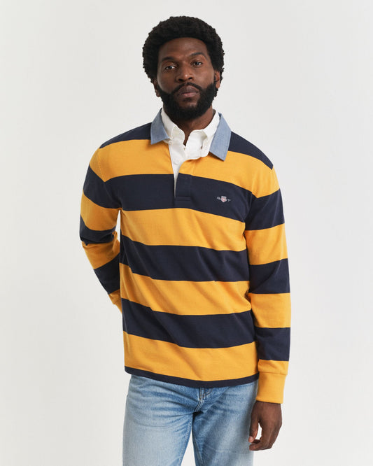 Chambray Collar Striped Heavy Rugger