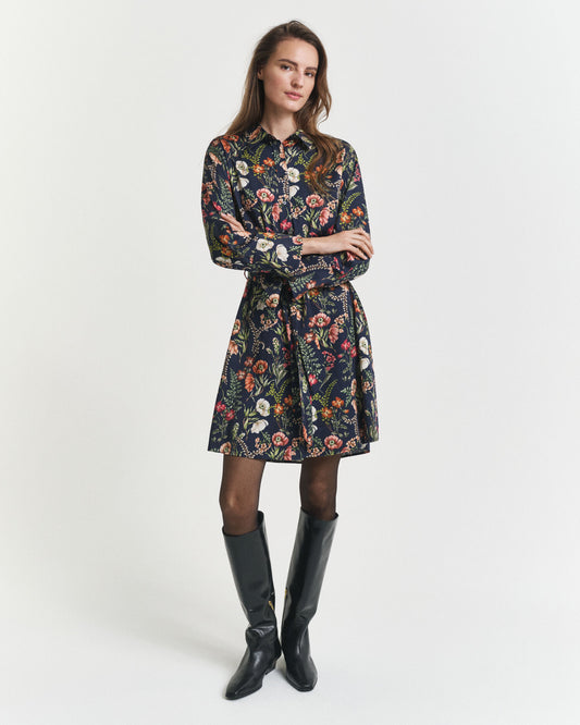 Floral Print Viscose Shirt Dress