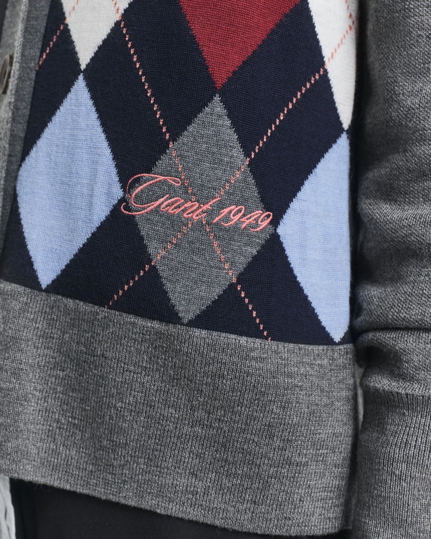 Argyle V-Neck Cardigan