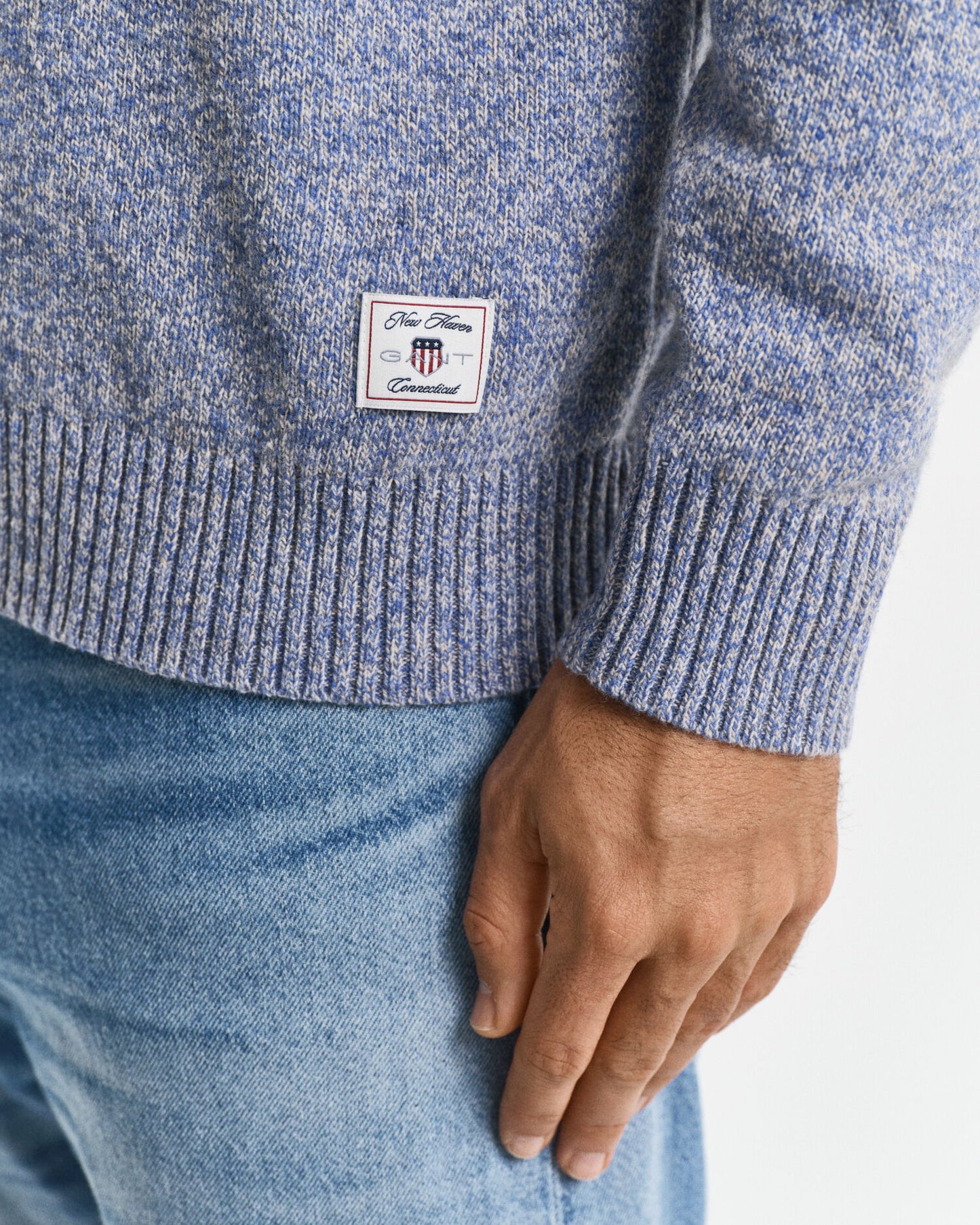 Wool Blend MoulineCrew Neck Sweater