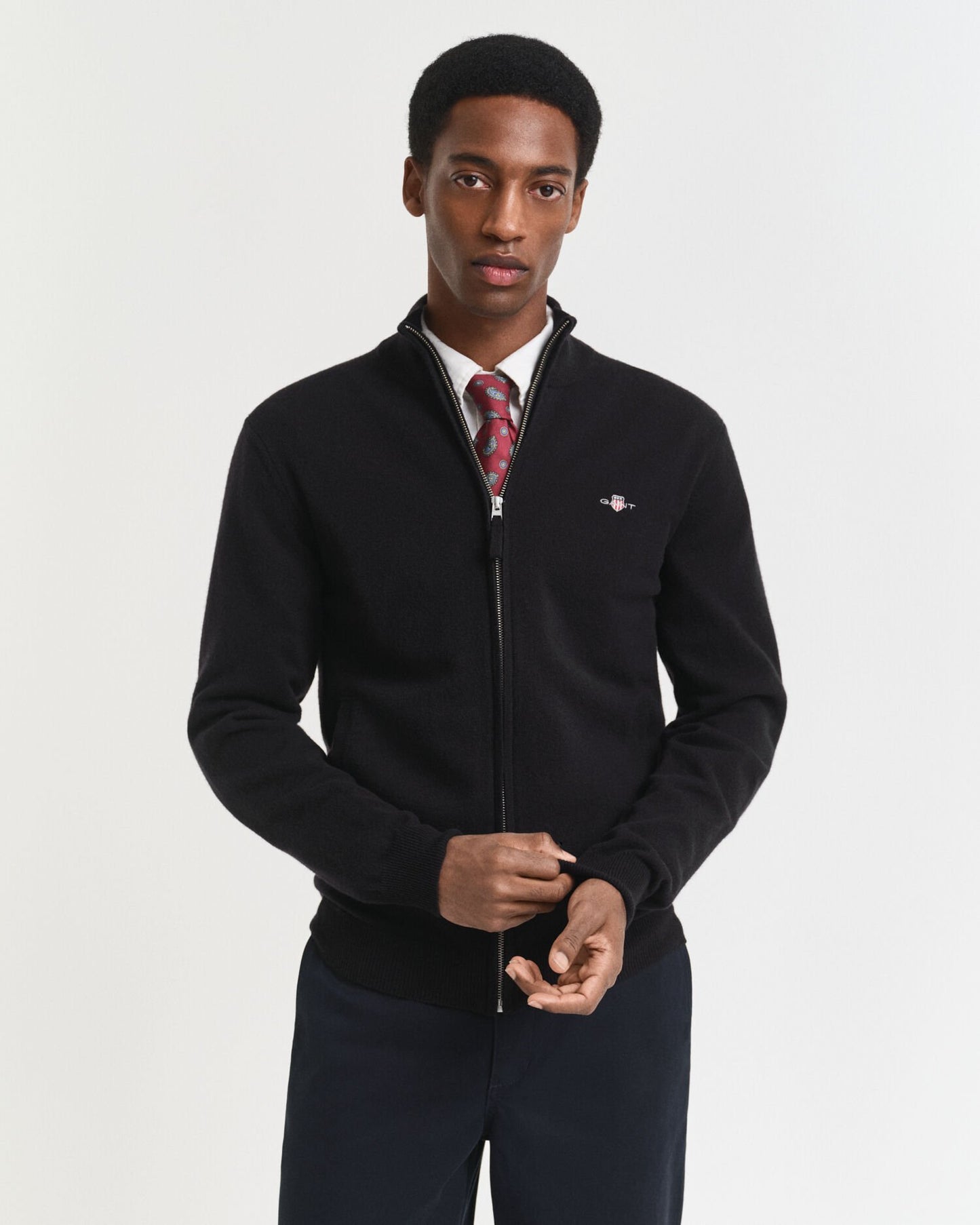 Superfine Lambswool Zip Cardigan