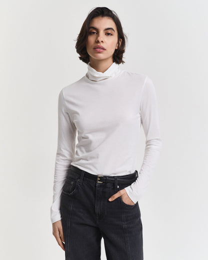 Lightweight Cotton Turtleneck Top