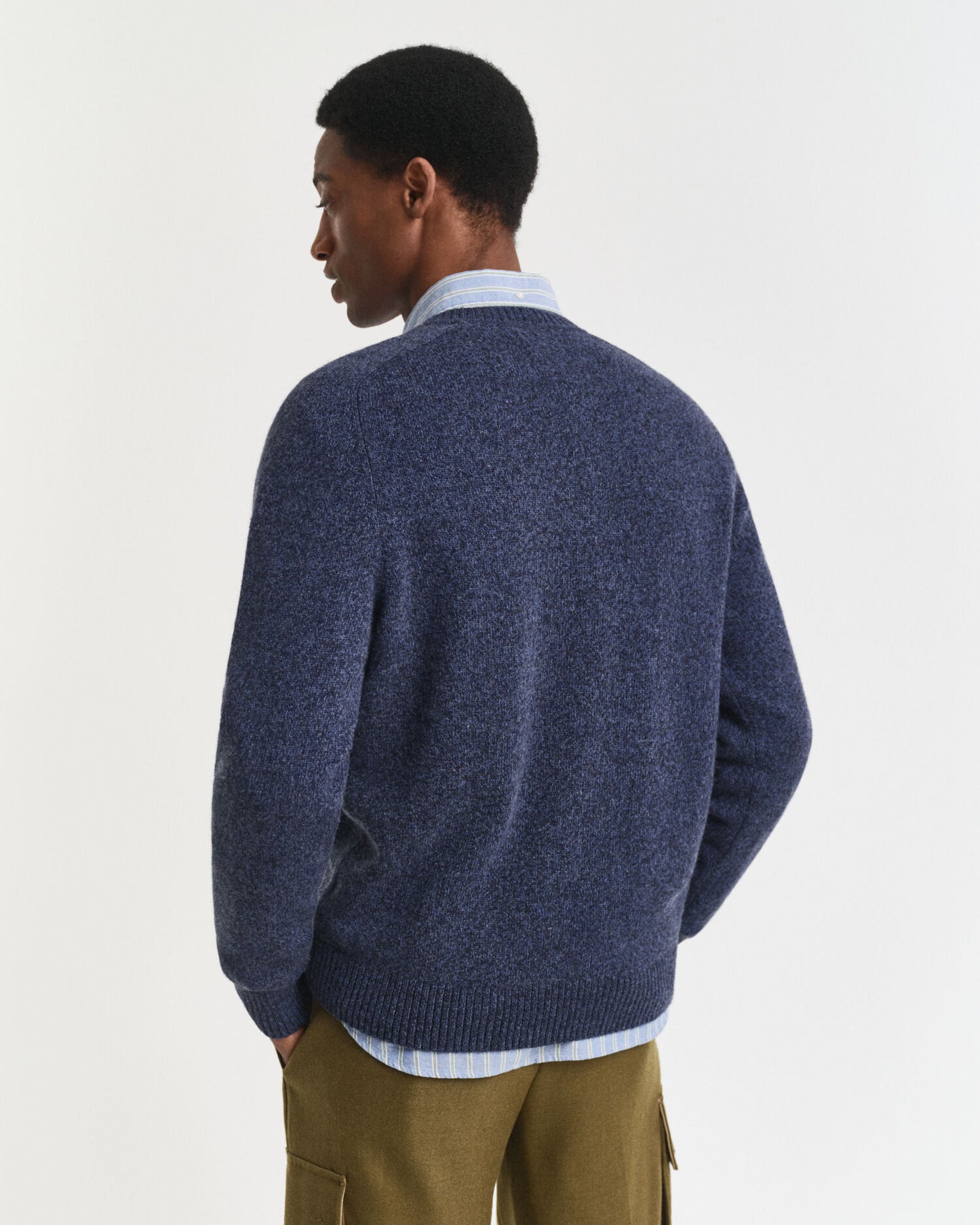 Wool Blend MoulineCrew Neck Sweater
