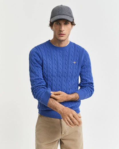 Cotton Cable Knit Crew Neck Sweater